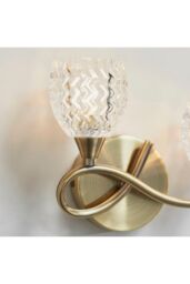 Netlighting Boyer 2 Light Indoor Wall Light Antique Brass with Glass G9 in Gold - thumbnail 6