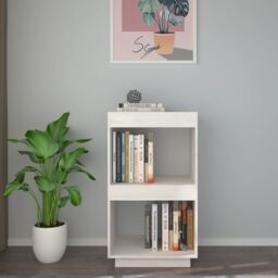 Berkfield Home Book Cabinet White 40x35x71 cm Solid Pinewood - Size: 40 x 35 x 71 cm - thumbnail 3