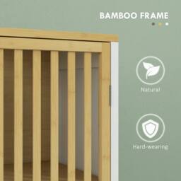 Wyld Haus Neyora Bamboo Under Sink Bathroom Cabinet with Cut Out Front in White - thumbnail 7