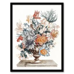 Artery8 Stone Vase with Flower Bouquet Johan Teyler Framed Wall Art Print in White - Size: A4 - thumbnail 1