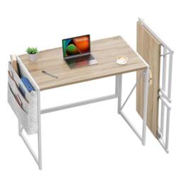 KORVIXA Folding Desk Foldable Computer Desk Table in Beige - Size: 100 cm - thumbnail 1