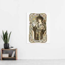 "Artery8 La Tosca Theatre Play Vintage French Advert Wall Art Print Mucha in White - Size: W12"" x H16""" - thumbnail 4