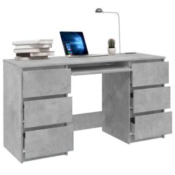 Berkfield Home Writing Desk Concrete Grey 140x50x77 cm Engineered Wood - Size: 140 x 50 x 77 cm - thumbnail 3