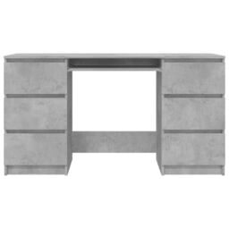 Berkfield Home Writing Desk Concrete Grey 140x50x77 cm Engineered Wood - Size: 140 x 50 x 77 cm - thumbnail 4