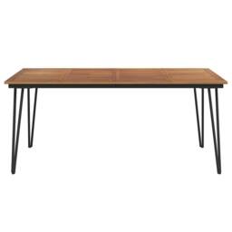 Berkfield Home Garden Table with Hairpin Legs 180x90x75 cm Solid Wood Acacia in Brown - Size: 180 x 90 x 75 cm - thumbnail 3