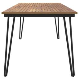 Berkfield Home Garden Table with Hairpin Legs 180x90x75 cm Solid Wood Acacia in Brown - Size: 180 x 90 x 75 cm - thumbnail 4