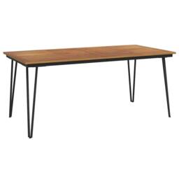 Berkfield Home Garden Table with Hairpin Legs 180x90x75 cm Solid Wood Acacia in Brown - Size: 180 x 90 x 75 cm - thumbnail 1