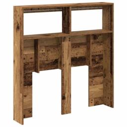 Berkfield Home Headboard Cabinet with LED Old Wood 100x17x102 cm in Brown - Size: 100 x 17 x 102 cm - thumbnail 9
