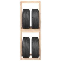 Berkfield Home Tire Rack 63x40x180 cm Solid Wood Pine in Brown - Size: 63 x 40 x 180 cm - thumbnail 5