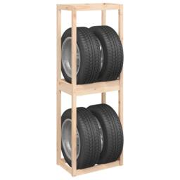 Berkfield Home Tire Rack 63x40x180 cm Solid Wood Pine in Brown - Size: 63 x 40 x 180 cm - thumbnail 4