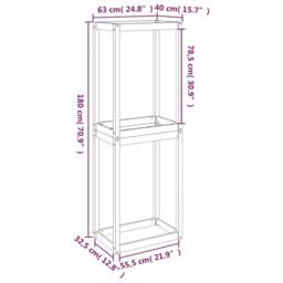 Berkfield Home Tire Rack 63x40x180 cm Solid Wood Pine in Brown - Size: 63 x 40 x 180 cm - thumbnail 9