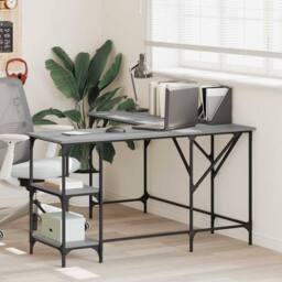 Berkfield Home Decorative Desk Grey Sonoma 139x139x75 cm Engineered Wood - Size: 139 x 139 x 75 cm - thumbnail 2