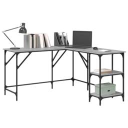 Berkfield Home Decorative Desk Grey Sonoma 139x139x75 cm Engineered Wood - Size: 139 x 139 x 75 cm - thumbnail 4