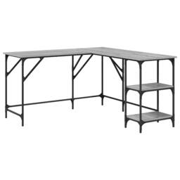 Berkfield Home Decorative Desk Grey Sonoma 139x139x75 cm Engineered Wood - Size: 139 x 139 x 75 cm - thumbnail 3