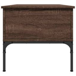 Berkfield Home Coffee Table Brown Oak 100x50x45 cm Engineered Wood & Metal - Size: 100 x 50 x 45 cm - thumbnail 6