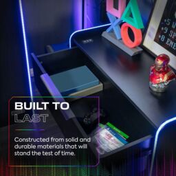 X Rocker Electra Chest of 3 Drawers Sideboard with LED Lights in Black - thumbnail 4
