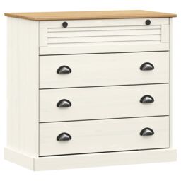 Berkfield Home Chest of Drawers VIGO White 80x40x76 cm Solid Wood Pine - Size: 80 x 40 x 76 cm - thumbnail 2