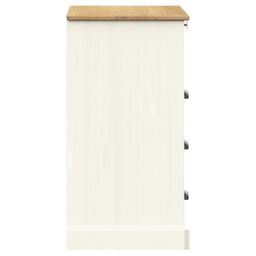 Berkfield Home Chest of Drawers VIGO White 80x40x76 cm Solid Wood Pine - Size: 80 x 40 x 76 cm - thumbnail 6