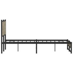 Berkfield Home Metal Bed Frame without Mattress Sonoma Oak 140x190 cm in Brown - thumbnail 6