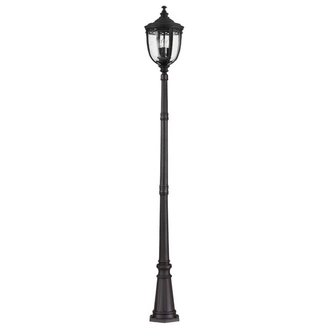 Loops Outdoor IP44 3 Bulb Lamp Post Black LED E14 60W Bulb Outside External