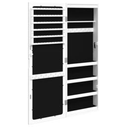 Berkfield Home Mirror Jewellery Cabinet with LED Lights Wall Mounted White - thumbnail 8