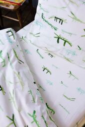 Wee Blue Bell 'Stick Crocs' Fitted Sheet in Green - Size: Single - thumbnail 5
