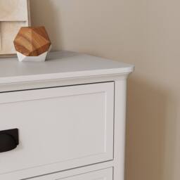 Melody Maison Large 6 Drawer Chest Of Drawers With Black Handles - Lawrence White Ivory Range - thumbnail 5