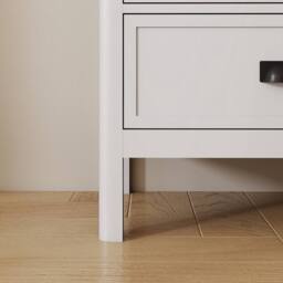 Melody Maison Large 6 Drawer Chest Of Drawers With Black Handles - Lawrence White Ivory Range - thumbnail 6