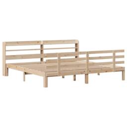 Berkfield Home Bed Frame with Headboard without Mattress 200x200 cm in Light Tan - thumbnail 3