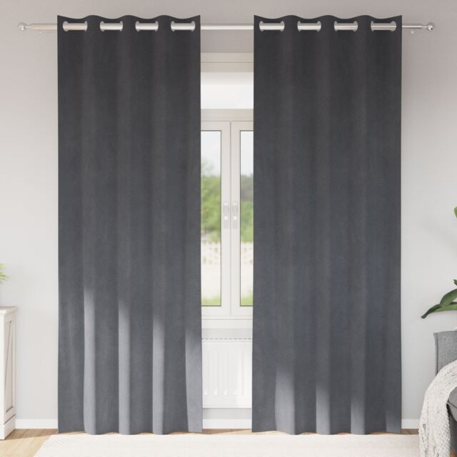 Berkfield Home Blackout Curtains with Eyelets 2 pcs Super Light Grey Velvet - image 1