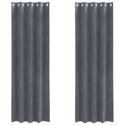 Berkfield Home Blackout Curtains with Eyelets 2 pcs Super Light Grey Velvet - thumbnail 2