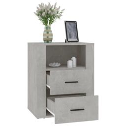 Berkfield Home Bedside Cabinet Concrete Grey 50x36x60 cm Engineered Wood - Size: 50 x 36 x 60 cm - thumbnail 5
