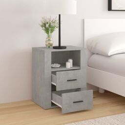 Berkfield Home Bedside Cabinet Concrete Grey 50x36x60 cm Engineered Wood - Size: 50 x 36 x 60 cm - thumbnail 3
