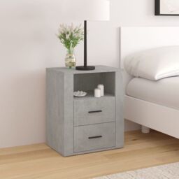 Berkfield Home Bedside Cabinet Concrete Grey 50x36x60 cm Engineered Wood - Size: 50 x 36 x 60 cm - thumbnail 1