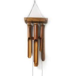 KDMD Natural Bamboo Windchime - 6 Large Tubes for Soothing Sound in Brown - thumbnail 2