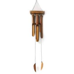 KDMD Natural Bamboo Windchime - 6 Large Tubes for Soothing Sound in Brown - thumbnail 3