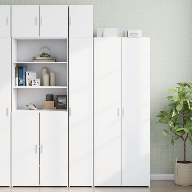 Berkfield Home Slim Storage Cabinet White 30x42.5x225 cm Engineered Wood - image 1