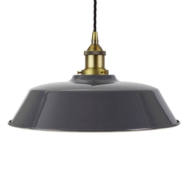 SE Home Slate Grey Chancery Pendant Light - Matt Antique Brass - Black Twisted - image 1