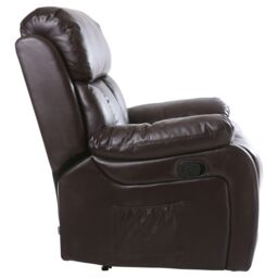 More4Homes Chester Bonded Leather Manual Recliner Chair with Heat & Massage in Brown - thumbnail 5