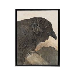 "Artery8 Old Crow Bird Painting Framed Canvas Wall Art Print van Hoytema in Brown - Size: W12"" x H16""" - thumbnail 1
