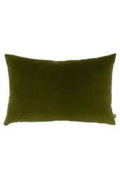 Furn Contra Soft Velvet Contrast Coloured Reverse Cushion in Olive - Size: 40 cm x 60 cm - thumbnail 1