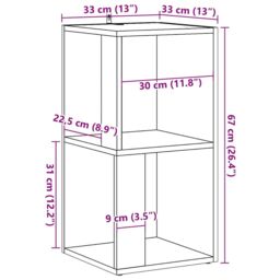 Berkfield Home Corner Cabinet Old Wood 33x33x67 cm Engineered Wood in Brown - Size: 33 x 33 x 67 cm - thumbnail 9