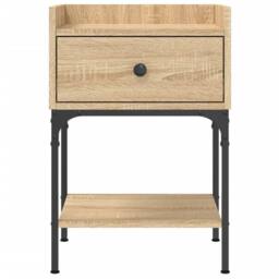 Berkfield Home Bedside Tables 2 pcs Sonoma Oak 40.5x31x60 cm Engineered Wood in Light Brown - thumbnail 6