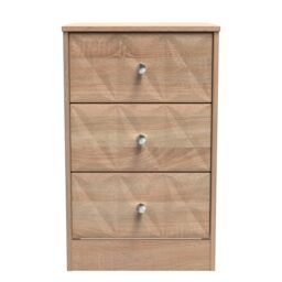 Ready Assembled 2 U Memphis 3 Drawer Bedside Cabinet (Ready Assembled) in Light Oak