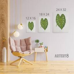 "Artery8 AF Lydon Benjamin Fawcett Caladium Mirabile Leaf Canvas Wall Art Print in White - Size: W12"" x H16""" - thumbnail 4