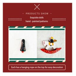 Obasyhig Christmas Wooden Doll Gift Box Set in Red - thumbnail 4