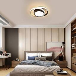 Goeco LED Ceiling Light, Modern, Round Lamp for Bedrooms, Bathrooms, 3000 K in Black - thumbnail 3