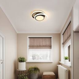 Goeco LED Ceiling Light, Modern, Round Lamp for Bedrooms, Bathrooms, 3000 K in Black - thumbnail 9
