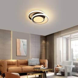 Goeco LED Ceiling Light, Modern, Round Lamp for Bedrooms, Bathrooms, 3000 K in Black - thumbnail 4