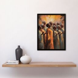 "Artery8 African Country Gospel Choir Music Artwork Art Print Framed Poster Wall Decor 12x16 inch in Black - Size: W12"" x H16""" - thumbnail 4